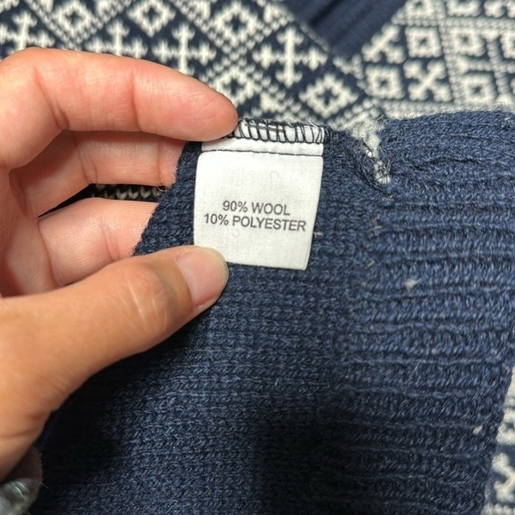 Baltic Inspirations Scandanavian Navy Blue Wool Blend Full Zip Sweater Small - Picture 8 of 10